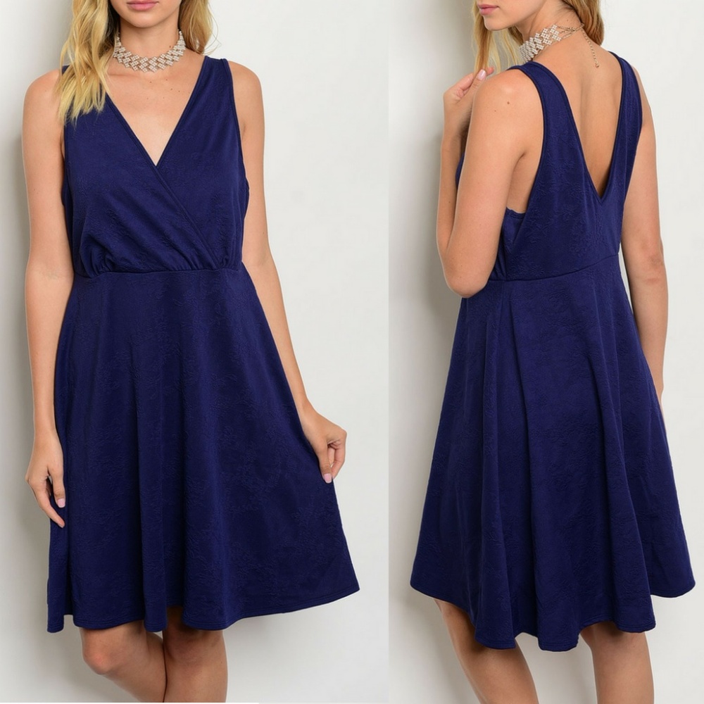 Navy Floral Dress {Lovesick} - Picture 1 of 3